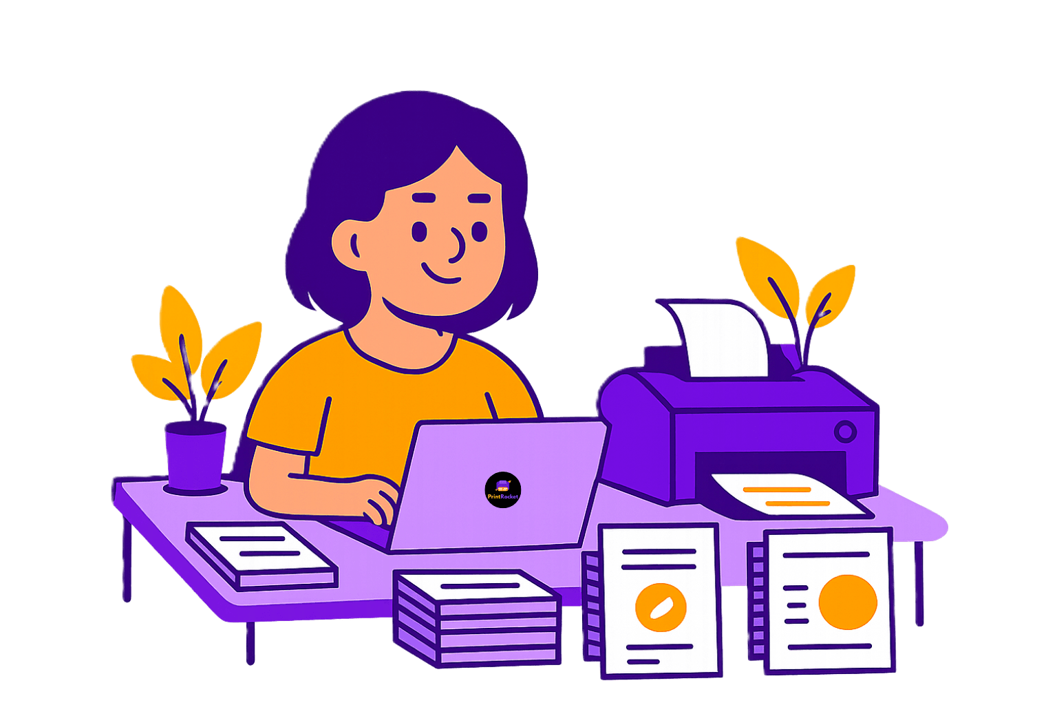 PrintRocket printing services illustration