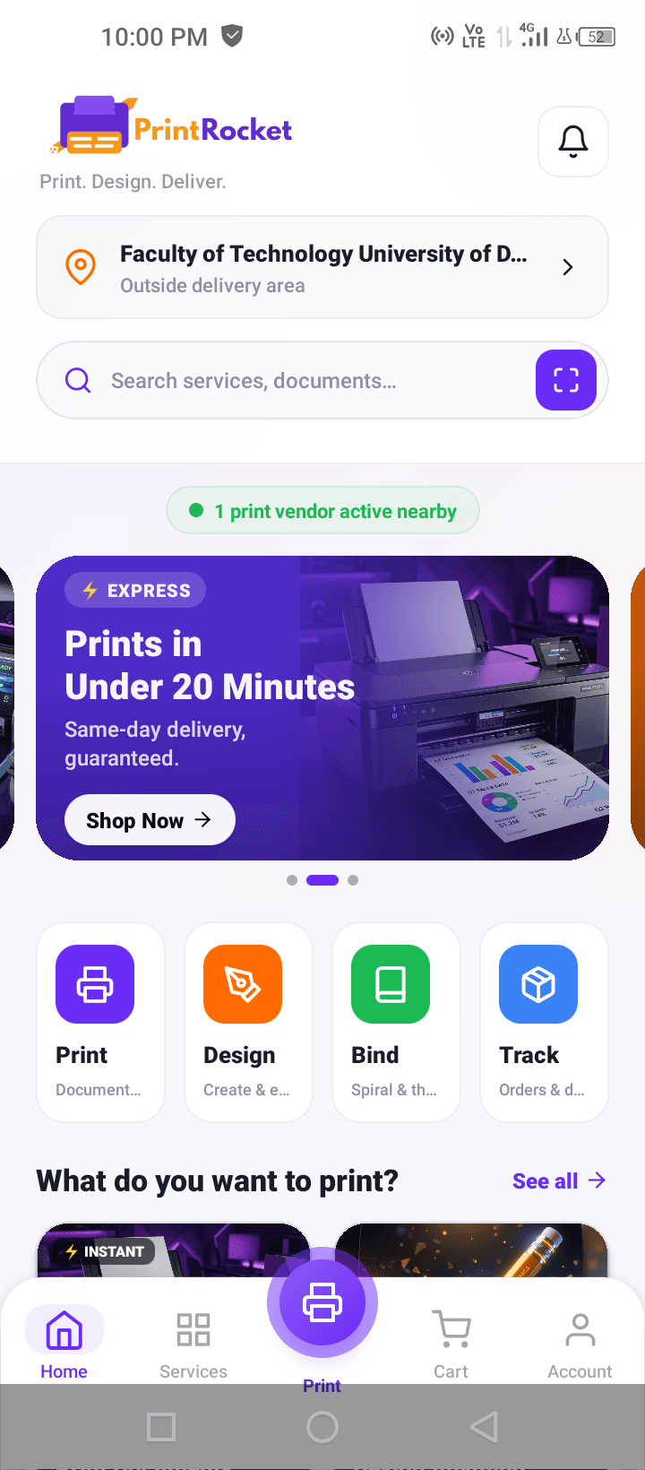 PrintRocket Mobile App Screenshot
